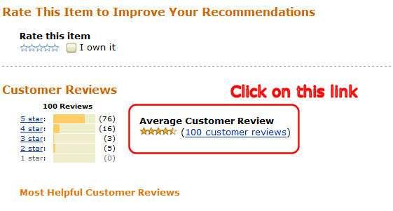 When you click on the Customer Review link, you ll be taken to a page that shows you the most helpful