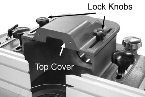 Install the featherboard on the fence by sliding the nuts through the slot on the top edge of the fence and securing it by tightening the lock levers See figure-16.