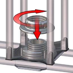 clockwise to lock into place (as shown in step 1).