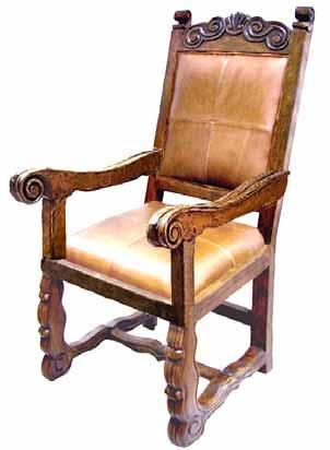 Spanish Colonial Dining Chairs Hand-tooled Leather