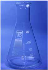 12 Flasks Narrow Neck Conical Flasks, Erlenmeyer, Borosilicate Glass Economy FN/25 FN/50