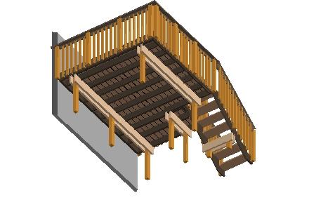 Deck layout diagram Top view without planks