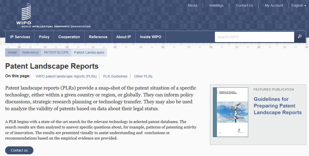 Patent Landscape Reports http://www.wipo.