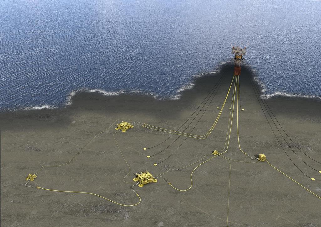 1 asta Hansteen Field Lay Out > Pioneer in deepwater > Developed with 3 subsea templates tied back to a SPAR, processing platform > Largest of its kind, the first SPAR on the Norwegian continental