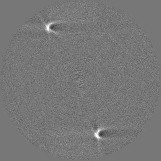 These sinograms are processed in a computer program using FBP to produce 2D reconstructed slices of the BPI, which are shown in Figure 3.17.