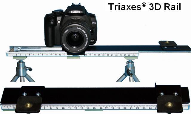 Fig. 4. Taking a stereo photo using Triaxes 3D Rail M1-30 tripod adapter The tripod adapter has the following characteristics: Fixed base Distance between camera adapter-platforms is 22 cm.