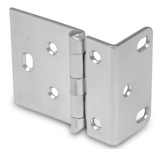 2801-26B Right Hand Cabinet Latch (for doors hinged on LH side) C Height (A): 1-5/8 (41.3mm) Distance Between Holes (B): 1-25/32 (45mm) Mounting Hole Location (C): 2-1/4 (57.