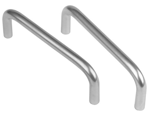PULLS TERRY pulls are available with 4 or 96mm mounting hole centers. They are brushed stainless steel or carbon steel with a powder coat finish or dull chrome plating.