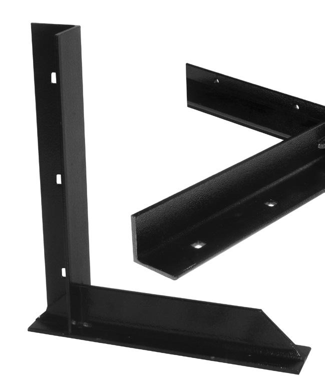 WORK STATION BRACKETS Steel Concealed Brackets Includes Fasteners 3/8-16 x 4 Bolts >> 1/8 and 1/4 steel >> Available in four colors: Black, White, Almond, Gray >> Four