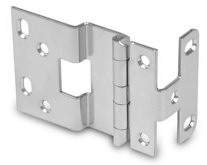 FIVE-KNUCKLE OVERLAY HINGES 848 Side Panel: 3/8 (9.5mm) Door Thickness: 3/4 (19mm) Hinge Overlay: 11/32 (8.7mm) Door Overlay: 1/8 (3.2mm).095 (2.
