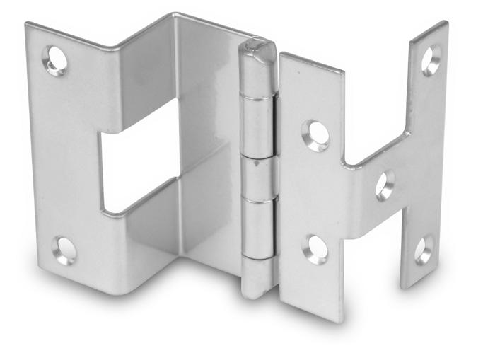 FIVE-KNUCKLE OVERLAY HINGES 8362, 8362SS Side Panel: 5/8 (15.9mm) Door Thickness: 13/16 (20.6mm) Hinge Overlay: 19/32 (15.1mm) Door Overlay: 11/32 (8.7mm).095 (2.