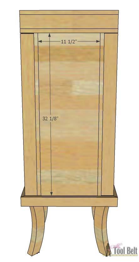 11 Optional: Add a back to the cabinet from 3/16" plywood. Step 7 Apply wood filler to any cracks, blemishes and pocket holes as necessary, allow to dry.