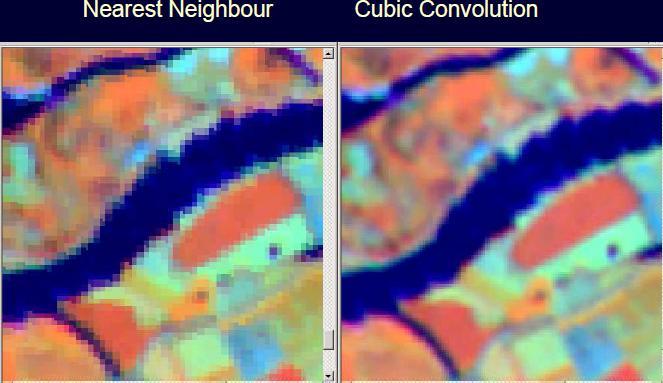 Resampling pixel size Previously during resampling stage, pixels were rounded to match UTM grid and DEMs: Landsat MSS 80m raw pixels -> 50m corrected pixels Landsat TM 30 (28.