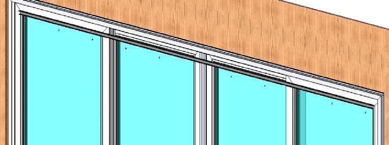 Panel Stop #8 x 1 1/2 33) Install the aluminum top hung screen roller rail into the screen track in the head as shown (Figs. 45 & 46).
