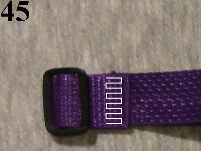 Figure 42 shows both options for attaching the pocket. Add Belt: 1. On each end of the webbing or elastic belting, mark a line 2 from the raw edge.