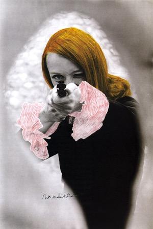 pointing her gun, 1972 Black and white