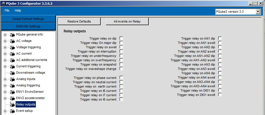Relay output Latching relay