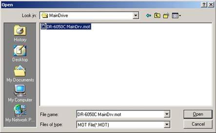 The subsequent procedure is the same as the procedure for Controller firmware. Operation procedure 1) Select [Load] corresponding to the main drive or sub-drive.
