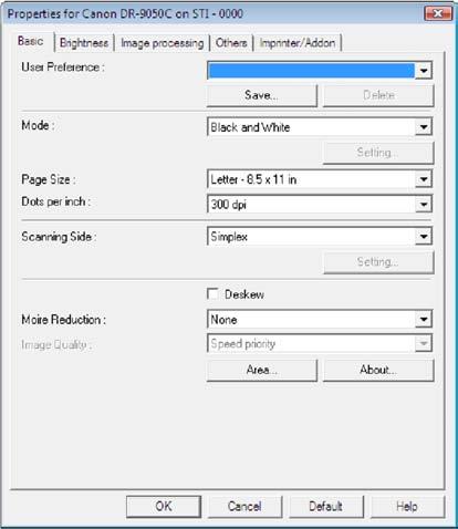 Figure 1-309 2) Select a scanner to be used from the [Select Scanner] screen. 3) Select [Scanner Settings] and open the ISIS driver setting dialog box.