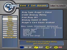 Game and Coin Options Menu Figure 3.