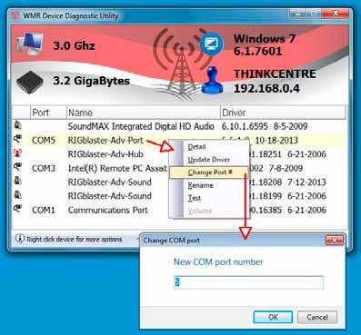 How To Renumber The RIGblaster Advantage COM port If you find it necessary to renumber the RIGblaster Advantage COM port, e.g., for use with older software which requires a lower COM port number we have created an application to allow you to do this easily.