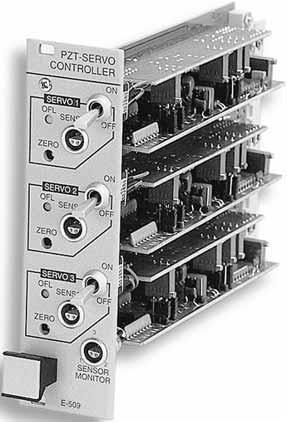 E-509 Signal Conditioner / Piezo Servo Module 3-Channel Servo-Controller Module for E-500 Piezo Controller System Ordering Information E-509.C1A Module, Capacitive Sensor, 1 Channel E-509.