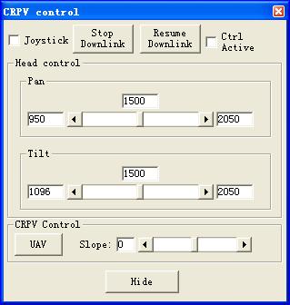 Stem CRPV remote flight select menu will be CPRV flight mode control window. CRPV is a kind of game mode. Can use the USB interface joysticks or connect simulator remote controls as input device.