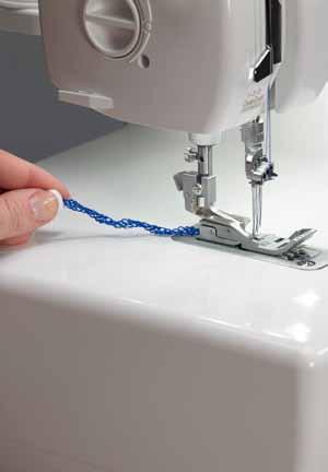 With the ability to chain off a cover stitch, you can create cords and trim.