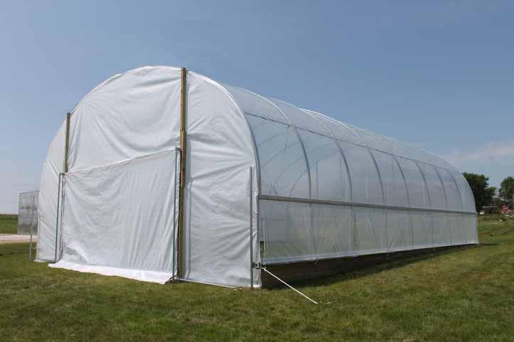 GrowSpan 24' Wide Series 500 Tall High Tunnels with Roll-Up Sides Photo may show a building of a different length and style. Frame shown includes roll-up sides and customer-supplied baseboards.