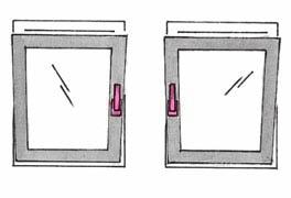 lock (inhibits turn-modes, permits tiltmodes) or key-lockable handle.