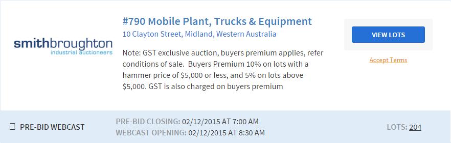 PRE-BIDDING FOR WEBCAST AUCTIONS Pre-bidding is available for webcast auctions prior to the auctioneer calling bids.