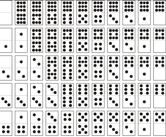 Dominoes Fives and threes Give out 5 dominoes to each player. Play in groups of 2,3,4. Leave rest in a pile. Decide who starts or highest double lays their piece out first.