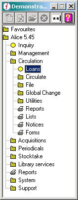 Circulation To begin circulating resources, click on the Circulation folder, then double-click Loans. Lending items First, lend an item to Camille.