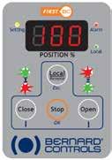 > Local commands with 4 keys and signaling on a 7-segment display, with position displayed in percentage of opening, EZ LOGIC control board BERNARD CONTROLS proposes EZ LOGIC actuators for On-Off or
