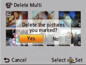 Deleting pictures Playback Mode: Pictures will be deleted from the card if the card is inserted, or from the built-in memory if the card is not inserted. (Deleted pictures cannot be recovered.