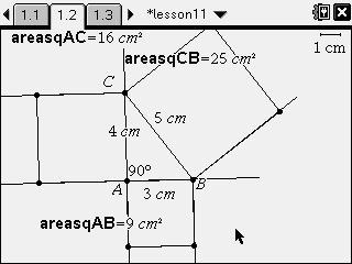 Exploring the Pythagorean Theorem (cont.) Lesson 11 Explaining the Concept (cont.) Problem 1 Exploring Right Triangles (cont.