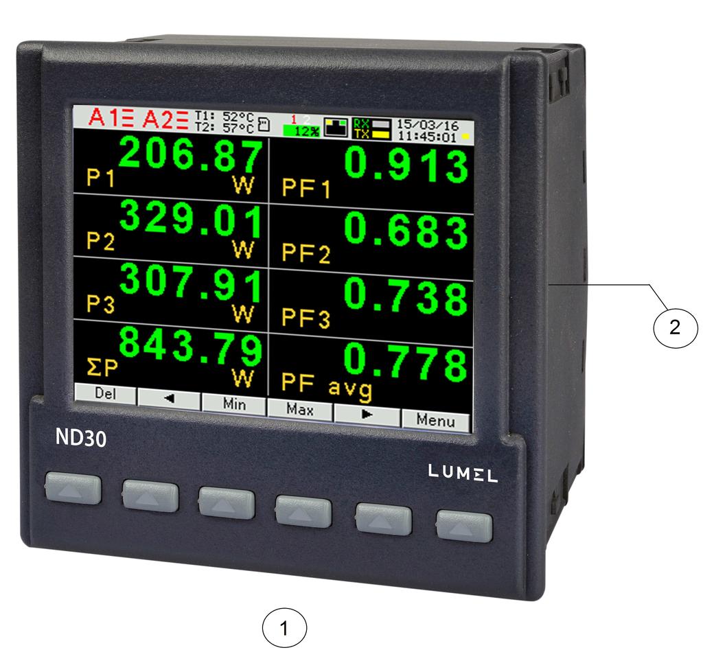 ND3-9A 2 User's manual 1 APPLICATION The ND3 meter is a programmable digital instrument designed for the measurement of 1-phase 2- wire and 3-phase 3 and 4-wire power network parameters in balanced
