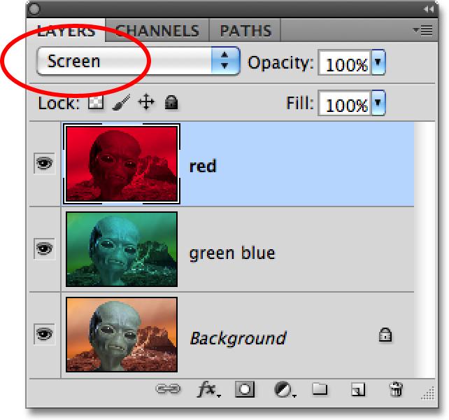 blue channels removed, all that remains is red.