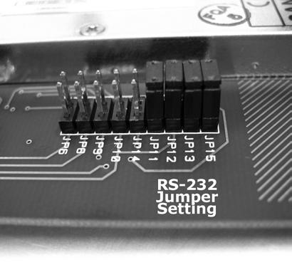 To change the interface to the RS-232 option the following tasks must be performed: