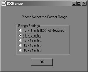 Click on the estimated distance between radios and click OK.