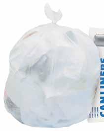 CAN LINERS High-Density Liner Rolls BWK-242306 24" x 23", 10-Gal., 6 Micron Equivalent, Clear 20 rolls of 50, 1,000 per carton CT BWK-243306 24" x 33", 16-Gal.