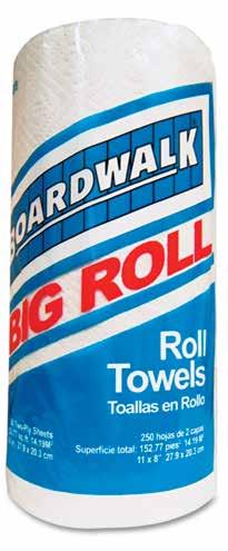 Towel Rolls, 2-Ply, Perforated, 11" x 8", White 70 30 CT Boardwalk Green Roll Towels ITEM# DESCRIPTION