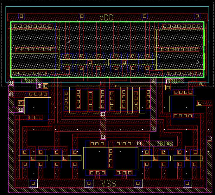 2.7. Layout The layout of my circuit shown in Fig [11] is done using professional software Mentor Graphics. The layout has area 0.