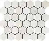 MS01292 GLACIER Full Hexagon Textured Mosaic 10 3/8 x12 x3/8