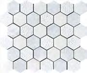 GLACIER Full Hexagon Textured Mosaic 10 3/8 x12 x3/8 Sheets ML00787 ALLURE