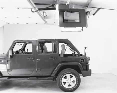 STEP 1: DETERMINE HOISTER LOCATION A. Plan the Installation Pull Jeep with top on into garage.