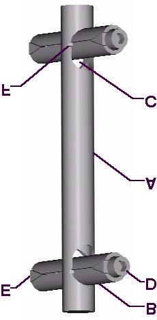 PARTS DESCRIPTION A : connecting tube The connecting tube is inserted equally into both joint members, perpendicularly to the contact area of the joint.