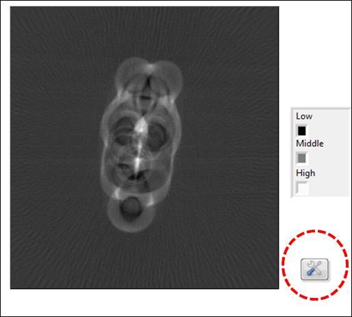 Optimization of the CT scan quality TEP Find the slice in the centre of the