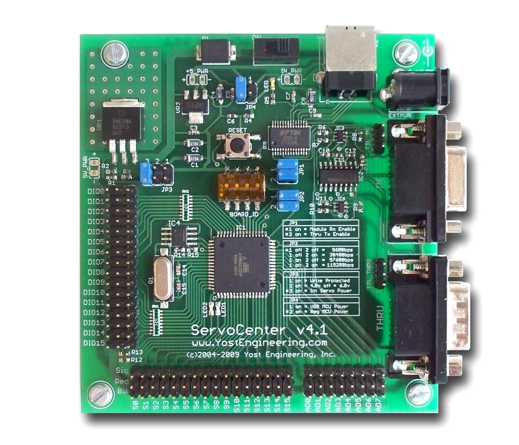 ServoCenter 4.1 Serial Communication Protocol Reference This document is intended to explain communication protocol and command details of the ServoCenter4.1 controller board. 1.
