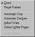 3.4.13 The right mouse menu button 3.4.13.1 Zoom function This command will activate or deactivate the presence of the magnifying glass. 3.4.13.2 Reset frames This command allows the search frames and the crop frames to be restored to their default position.
